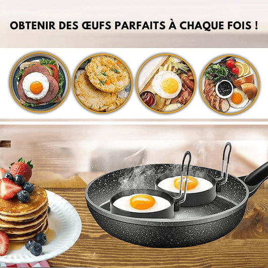 Moule à Crêpes Rond Antiadhésif en Acier Inoxydable – Anneau Professionnel pour Œufs Frits